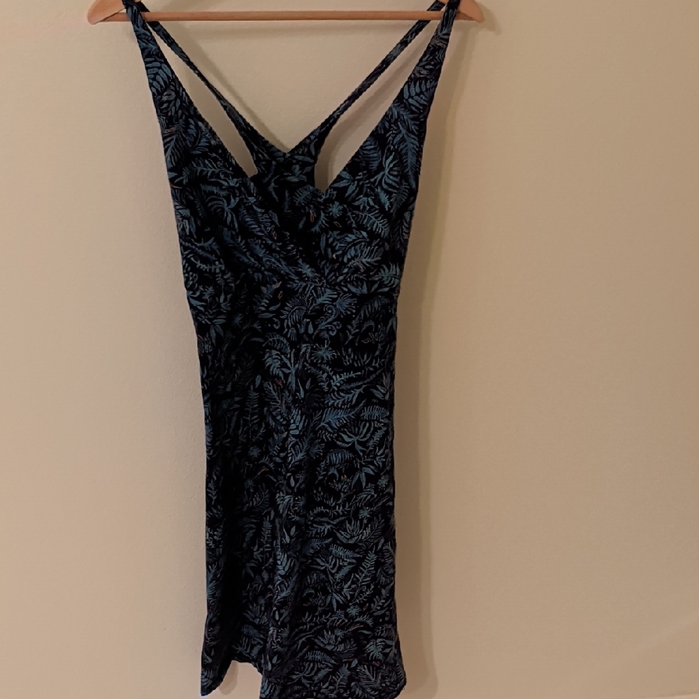 Elegant Black and Blue Floral Dress